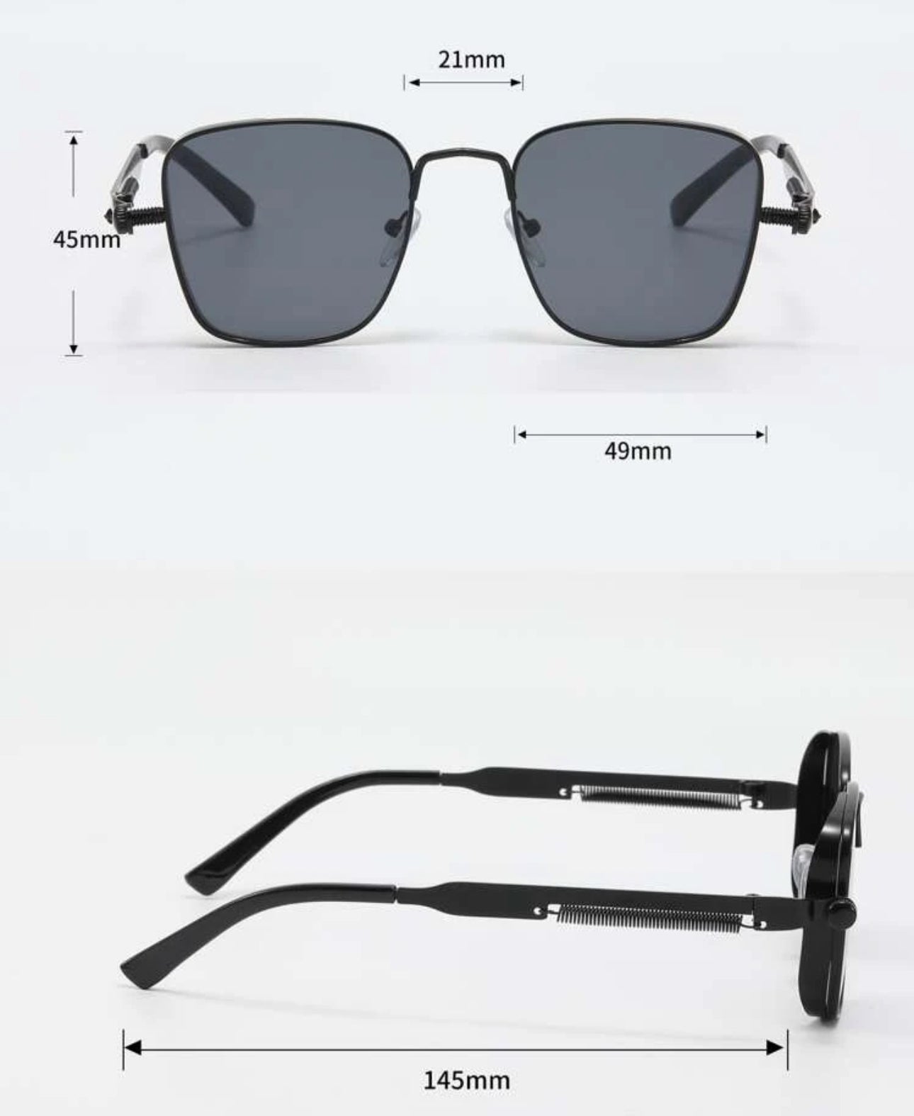 Men square metal frame sunglasses