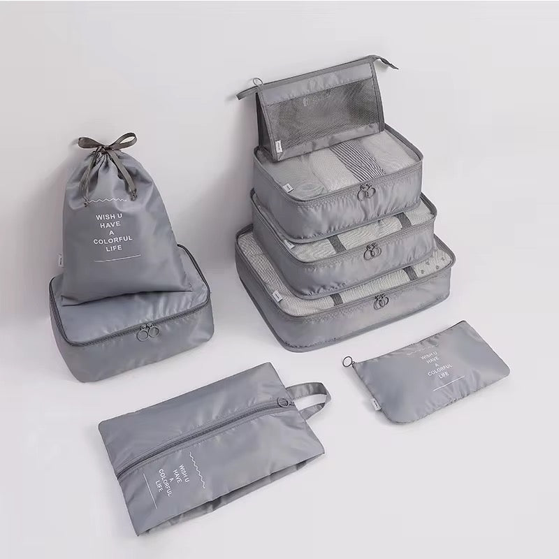 Travel bag organizer 8 piece set